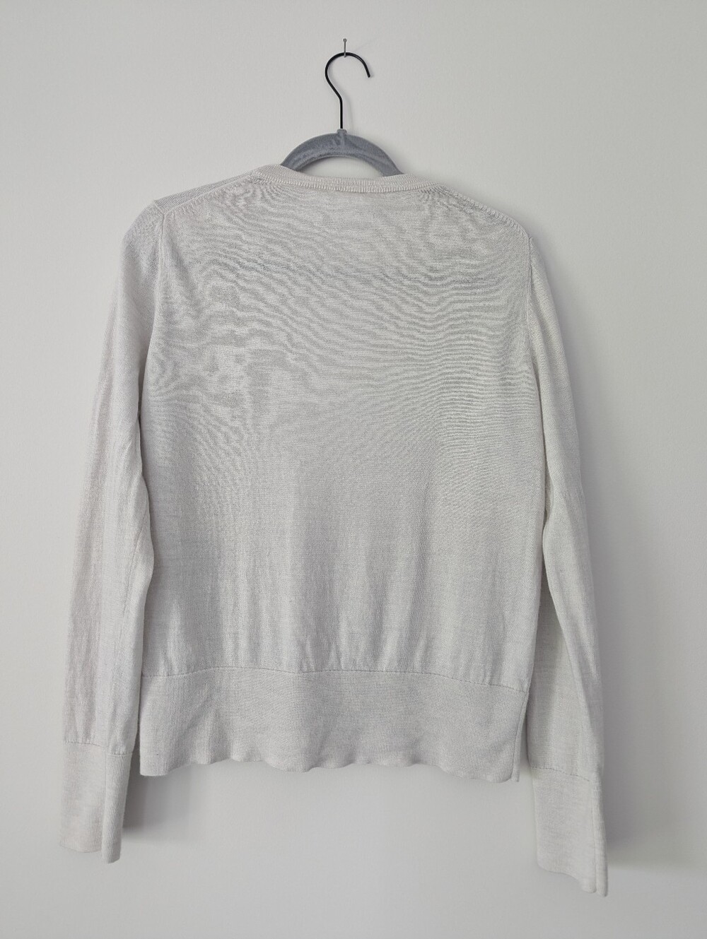 GAP Crewneck Pullover Sweater in Extra Fine Merino Wool in Silver Grey - Picture 3 of 6